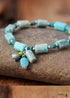 Boho Bracelet, Stretchy Bracelet, Pink and Blue Rhodonite